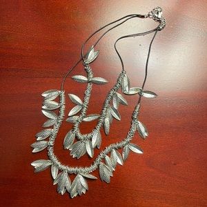 Silver leaf necklace